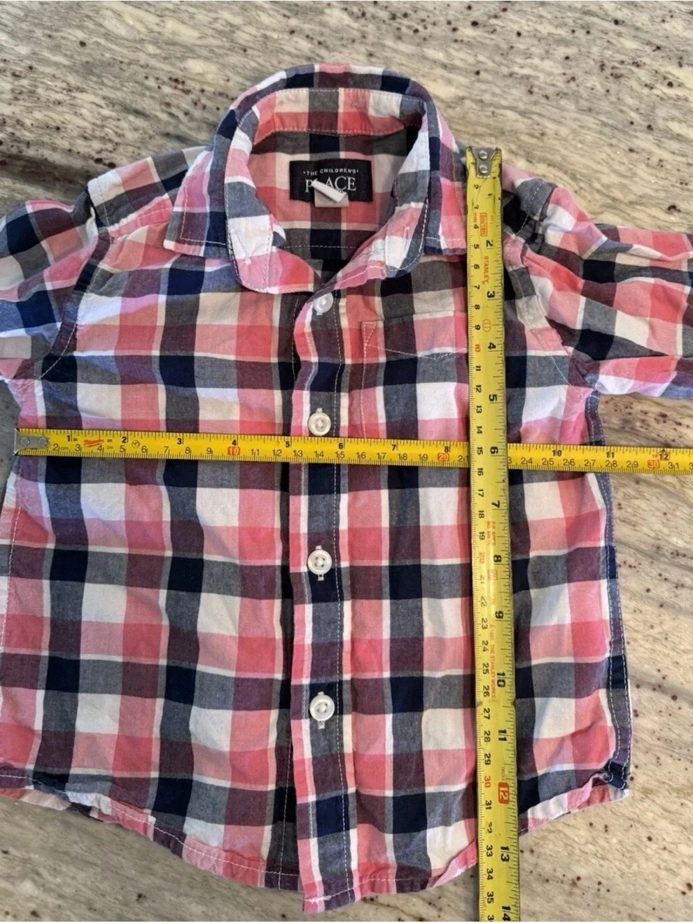 The Children's Place Pink, Navy & White,Janie &jack Plaid Button-Down Shirt